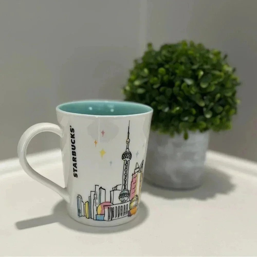 Starbucks 2015 SHANGHAI China Sketched Skyline 12 ounce Mug